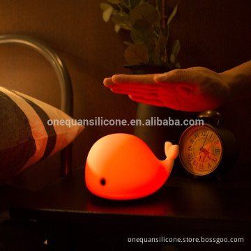 LED Colorful Silicone Little whale Night Light Kids Baby Bedside Lamp Atmosphere Led Gift Lights For Children Frien